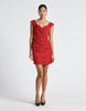 Cue Spice Red Ruched Mini Dress - Size 8