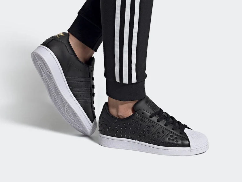 Adidas SuperStars Studded Black Sneakers - Size UK 8.5