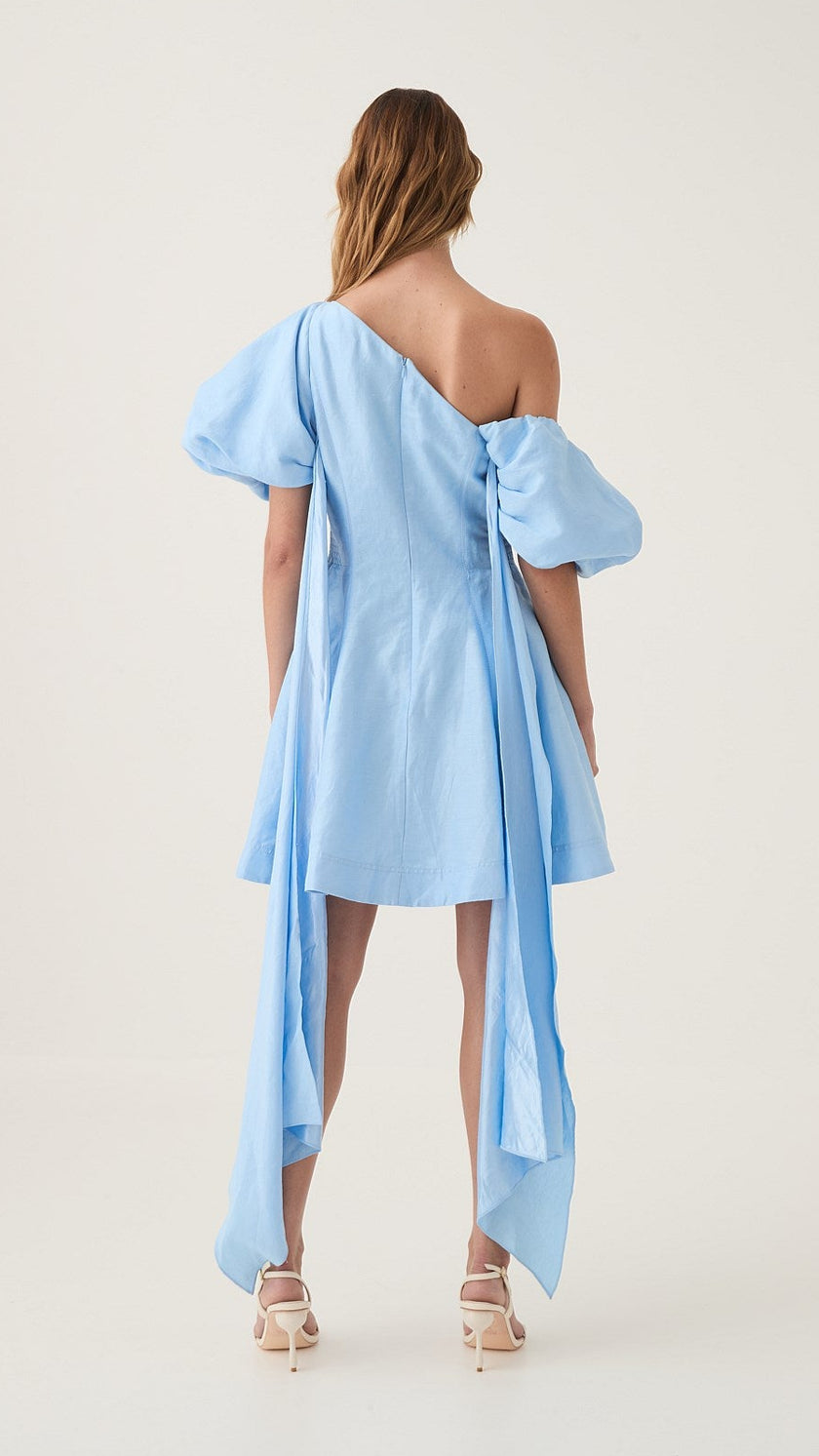 Aje Arista Tulip Sleeve Powder Blue Mini Dress - Size 8
