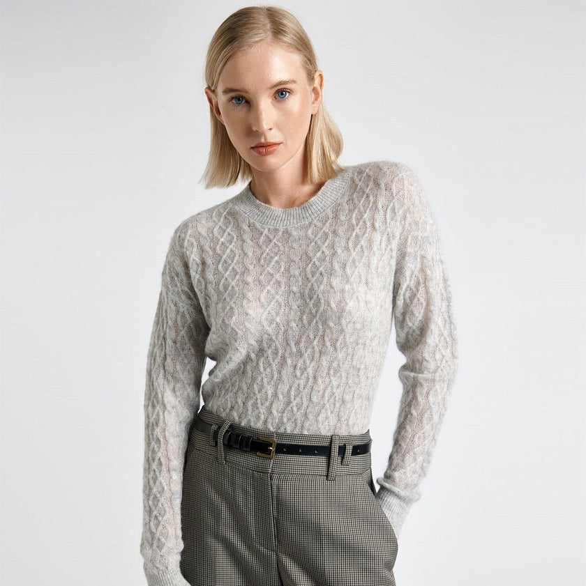 Cue Alpaca Merino Blend Cable Sweater - Size S