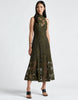 Cue Chantilly Olive Lace Halter Midi Dress - Size 6