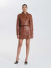 Ena Pelly A line Brown Leather Mini - Size 16