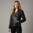 Jerri Jones Classic Limited Edition Leather Biker Jacket - Size 12