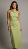 Dissh Olivia Lime Twisted Midi Dress - Size 6