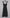 Black dress with gold buttons and belt on a hanger against a light white background