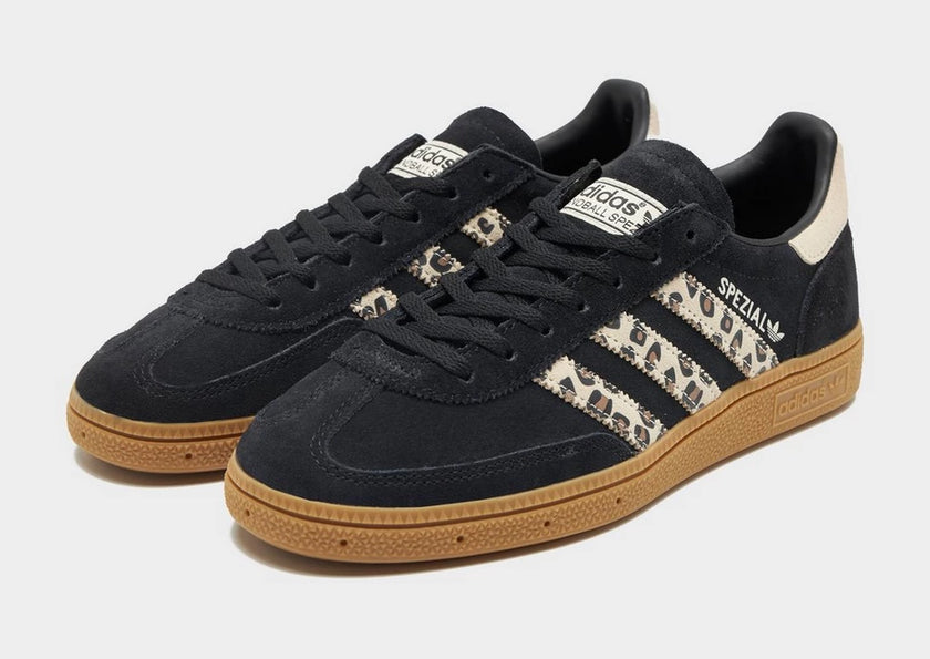 Adidas Spezial Black Suede with Leopard Pre Loved - Size UK 6.5